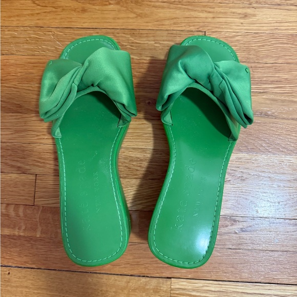 Kate Spade Green Bow Slide Sandals - Picture 3 of 6